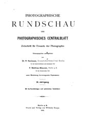 Tapa de Photographische Rundschau und photographisches Centralblatt