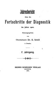 Tapa de Jahresbericht ueber die Fortischritte der Diagnostik