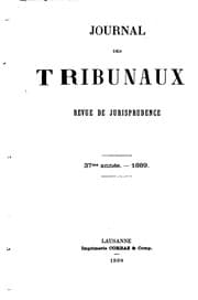 Tapa de Journal des tribunaux et revue judiciaire