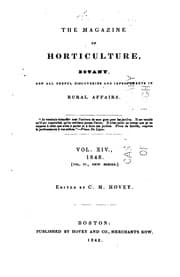 Tapa de Magazine of Horticulture, Botany, and All Useful Discoveries and Improvements in Rural Affairs