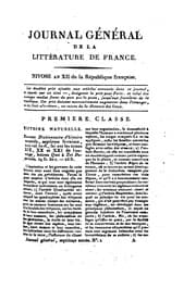 Tapa de Journal général de la littérature de France ...