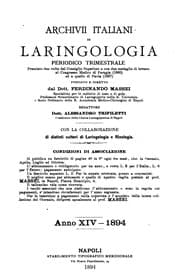 Tapa de Archivii italiani de laringologia