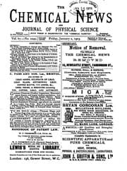Tapa de The Chemical News and Journal of Industrial Science