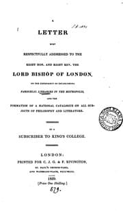 Tapa de A letter most respectfully addressed to the ... bishop of London, on the expediency of ...