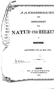 Tapa de Gesellschaft fur natur- und heilkunde in dresden