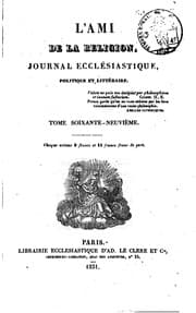 Tapa de L'Ami de la religion