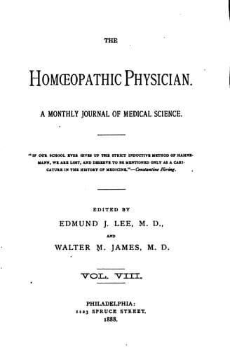 Tapa de The Homœopathic Physician