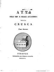 Tapa de Atti dell'Imp. e reale accademia della Crusca