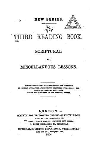 Tapa de Third Reading Book: Scriptural and Miscellaneous Lessons