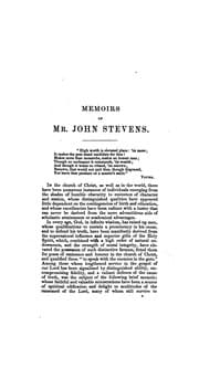 Tapa de Memoirs of mr. John Stevens. With a selection from his spiritual correspondence