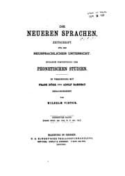 Tapa de Die neueren Sprachen: Zeitschrift für Forschung, Unterricht und Kontadtstudium auf dem ...