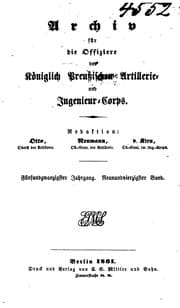 Tapa de Archiv für die Artillerie- und Ingenieur-offiziere des deutschen Reichsheeres