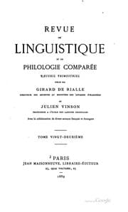 Tapa de Revue de linguistique et de philologie comparée