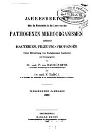 Tapa de Jahresbericht ueber die Fortschritte in der Lehre von den Pathogenen