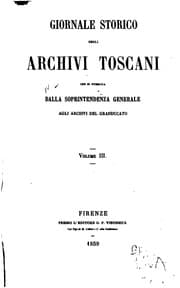 Tapa de Giornale storico degli archivi toscani che si pubblica dalla soprintendenza ...