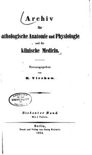 Tapa de Archiv fuer pathologische anatomie und physiologie und klinische