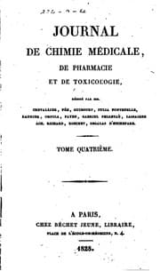 Tapa de Journal de chimie medicale, de pharmacie, de toxicologie. Series 1