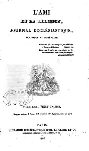 Tapa de L'Ami de la religion