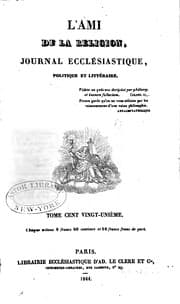 Tapa de L'Ami de la religion