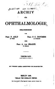 Tapa de Albrecht von Graefe's Archiv fuer Ophthalmologie