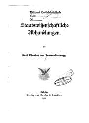 Tapa de Staatswissenschaftliche Abhandlungen