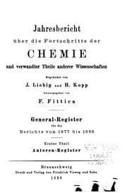 Tapa de Jahresbericht uber Fortschritte der Chemie und Verwandter Theile anderer Wissenschaften begrundet