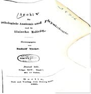 Tapa de Archiv fuer pathologische anatomie und physiologie und klinische