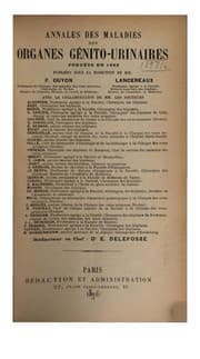 Tapa de Annales des maladies des organes génito-urinaires