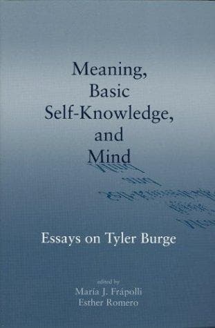 Tapa de Meaning, Basic Self-Knowledge, and Mind