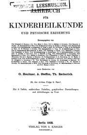 Tapa de Jahrbuch fuer Kinderheilkunde und physische Erziehung