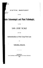 Tapa de Report / Virginia. State Entomologist and Plant Pathologist