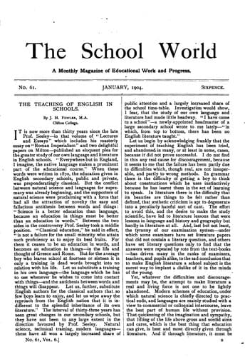 Tapa de The School World