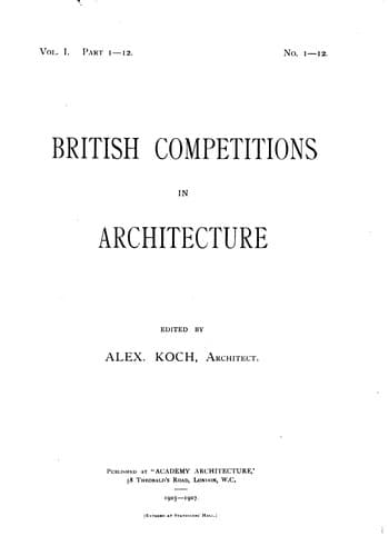 Tapa de British Competitions in Architecture