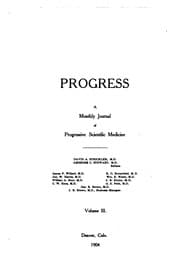 Tapa de Progress: A Monthly Journal Devoted to Medicine and Surgery.