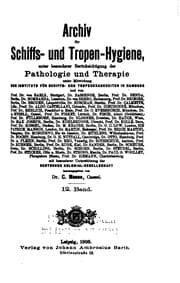 Tapa de Archiv fuer schiffs-und tropen-hygiene