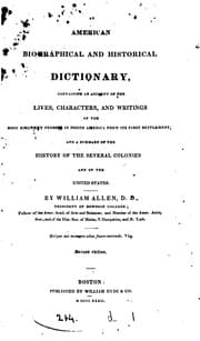 Tapa de american biographical and historical dictionary, containing an account of th lives, characters ...