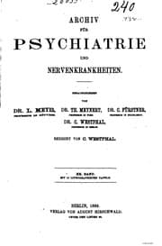 Tapa de Archiv fuer psychiatrie und nervenkrankheiten