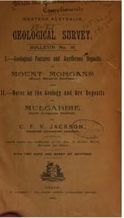 Tapa de I. Geological Features and Auriferous Deposits of Mount Morgans (Mount ...