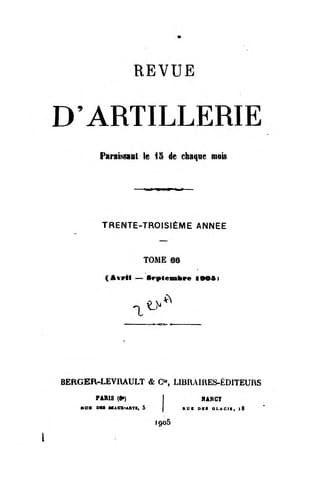 Tapa de Revue d'artillerie