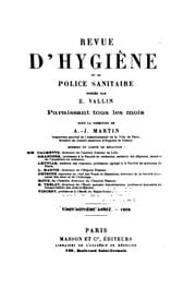 Tapa de Revue d'hygiene et de medecine preventive