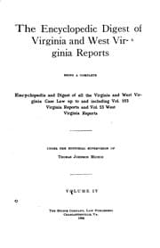 Tapa de The Encyclopedic Digest of Virginia and West Virginia Reports: Being a ...