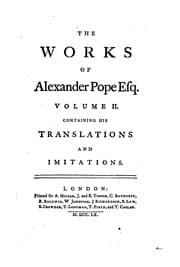 Tapa de The Works of Alexander Pope, Esq.: In Nine Volumes Complete, with His Last Corrections ...