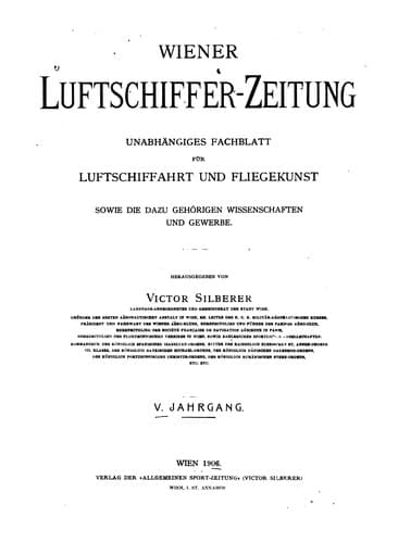 Tapa de Wiener Luftschiffer-zeitung