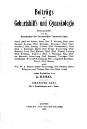 Tapa de Beitraege zur geburtshilfe und gynaekologie
