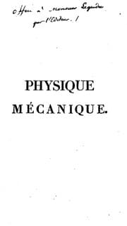 Tapa de Physique mécanique