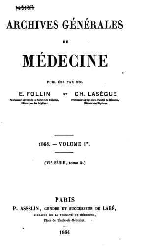 Tapa de Archives generales de medecine