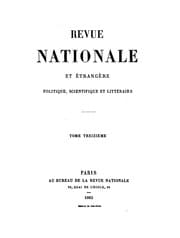 Tapa de Revue nationale et étrangère, politique, scientifique et littéraire