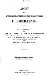 Tapa de Archiv für wissenschaftliche und praktische Tierheilkunde