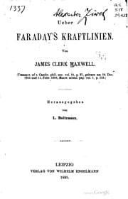 Tapa de Ueber Faraday's kraftlinien