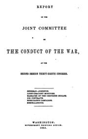 Tapa de Report of the Joint Committee on the Conduct of the War at the Second ...